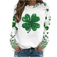 thumbnail image 2 of St. Patrick's Day Sweatshirt for Women Shamrock Graphic Print Crewneck Long Sleeve Soft Relaxed Fit Festive Holiday Party Pullover Top, 2 of 5