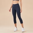 thumbnail image 2 of Sevpuikl Women's high waist capri leggings Tummy Control Butt Lifting Soft Elastic for Yoga Running Cycling Fitness(Navy blue,S), 2 of 6