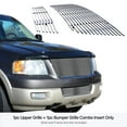 thumbnail image 3 of APS Compatible with Ford Expedition 2003-2006 Main Upper Lower Bumper Chrome Billet Front Grill Grille Insert Combo F67847A, 3 of 7