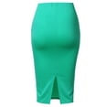 thumbnail image 4 of SSOULM Women's Stretchy Fitted Midi Pencil Skirt with Back Slit and Plus Size, 4 of 4