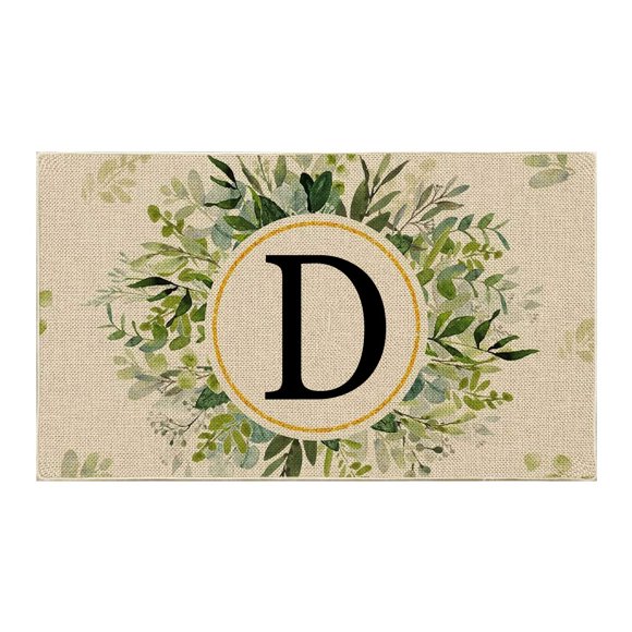1PCS Summer Floor Mats Family Last Name Initial Doormat Polyester Welcome Door Mats Beach Non Floor Mat for Holidays
