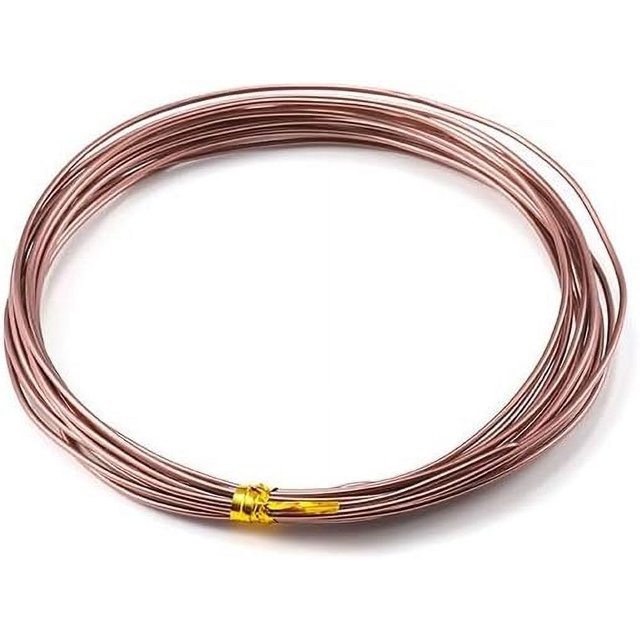 10M/Roll Alambre de Aluminio de Metal Blando Versátil Pintado Hecho a Mano Artesanía Floristería Alambres para DIY Pendientes Fabricación de Joyas para Niños Fácil (Marrón, 1mm)