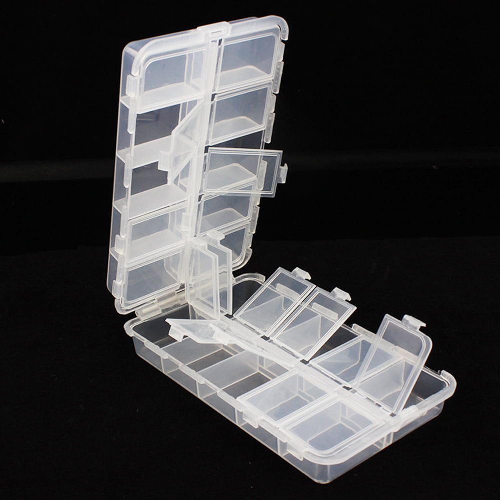 Tackle Boxes Organizer with Removable Dividers 2 Pieces Fishing Tackle Box Baits PP Storage Box Sinkers 11.87.92.3 Inch Clear Transparent Storage Trays for Fishing Lures Hooks 