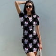 thumbnail image 3 of Robe d'Été Aguichant Hello Kitty Imprimée Vêtements Moulante Manches Courtes Robe Moulante Femme Robe de Fête de Noël Mini Robes Femme Soirée, 3 of 5
