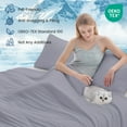 thumbnail image 4 of HOMTEC Cooling Comforter King Size, Q-MAX＞0.4 Cool Tech Blanket for Hot Sleeper, Lightweight Silky Smooth Bed Comforter, Gray, 4 of 9