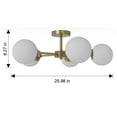 thumbnail image 3 of Better Homes & Gardens 26" Architectural 5 Globe Ceiling Light, Gold Finish, Frosted Glass Shades, 3 of 8