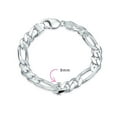 thumbnail image 3 of Bling Jewelry Mens Thick Heavy  Sterling Silver Figaro Chain Link Bracelet 9MM, 3 of 4