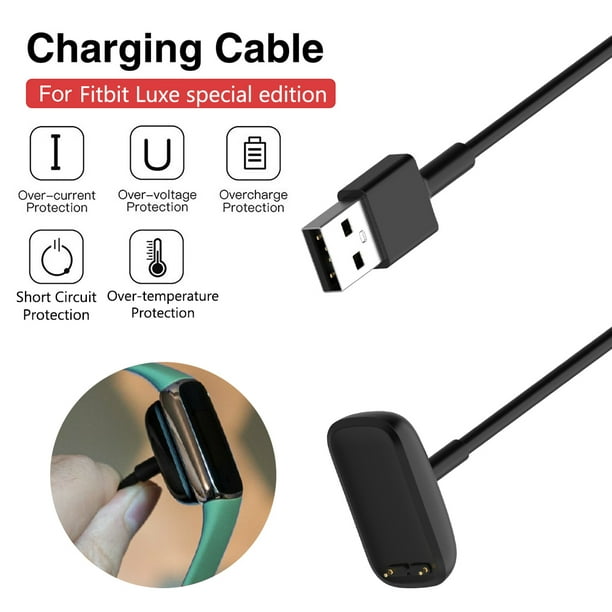 Cable cargador USB para pulsera Fitbit Luxe Cable de carga (sin reinicio 0,5 m)