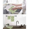 thumbnail image 5 of Spring Leavse Kitchen Dish Towels for Drying Dishes Set of 2, Pastoral Garden Botanical Rustic Burlap Waffle Weave Microfiber Hand Tea Bathroom Towels Quick Dry & Absorbent Towel 12x12, 5 of 7