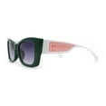 thumbnail image 3 of Womens Squared Gothic Cat Eye Mod Plastic Sunglasses Green White Smoke, 3 of 4
