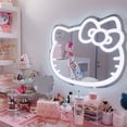 thumbnail image 1 of Espejo de baño inteligente Hello Kitty, luz LED, pantalla táctil, colgante de pared, espejo de maquillaje Irregular, tocador, espejo de luz de relleno, 1 of 4