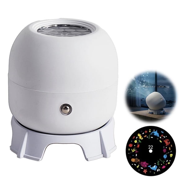 Dynamic Rotating Ocean Wave Projector Night Light, 360° LED Galaxy Lamp with Multi-Themed Lens for Bedroom Home Theater Decor