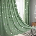 thumbnail image 5 of Moon Curtains Star Curtains Navy Star Blackout Curtains for Kid's Bedroom - Grommet Thermal Insulated Room Darkening Printed Curtains for Living Room green 100*200cm, 5 of 9