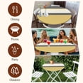 thumbnail image 7 of Yellow Morocco Round Tablecloth, Fitted Table Cover with Elastic for 36"-44" Round Tables, Geometric Grey Stripes Modern Table Cloth Outdoor Indoor Dinning Party Waterproof Tablecloths, 7 of 7