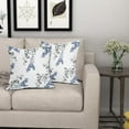 thumbnail image 3 of Blue and White Throw Pillow Covers 20x20 Inch Set of 2 Blue and Gray Leaves Pillow Covers Grey Leaf Flower Decorative Outdoor Pillowscase Linen Square Cushion Covers for Sofa Couch Home Decor, 3 of 6