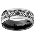 thumbnail image 2 of Tungsten Celtic Braided 8mm Brushed Black 2 Tone Beveled Edges Men Ring, 2 of 2