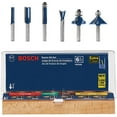 thumbnail image 2 of Bosch RBS006 Universal Shank Carbide Tipped 0.25 Inch Router Bit Set, 6 Piece, 2 of 9