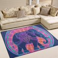 thumbnail image 2 of SKYSONIC 80x58 inches Lightweight Soft Area Rug Mat Indoor Floor Rugs Home Decoration for Kids Room Living Room Beautiful Tribal Style Elephant, 2 of 6
