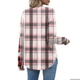 thumbnail image 4 of Flannel Shirt Women Plaid Long Sleeve Button Down Henley Shirts Dressy Casual Fall Ladies Tops and Blouses Pink L, 4 of 4