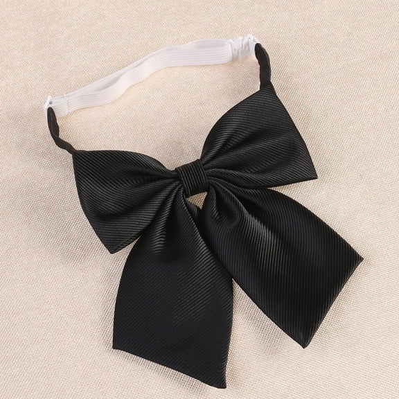 FOLOYORI 1Set Pre-tied Clip-on Bow Tie Solid Color For Men Business Occasions