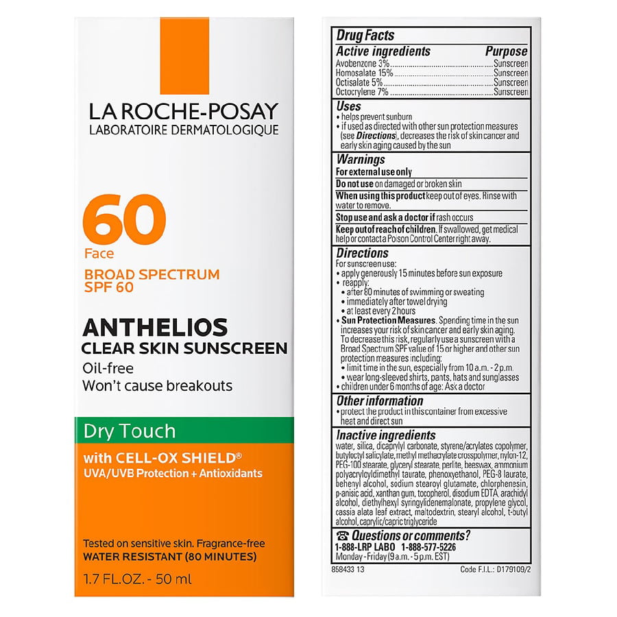 samlet set miles Daggry La Roche-Posay Anthelios Clear Skin Sunscreen for Face Oil-Free SPF 60 -  Walmart.com