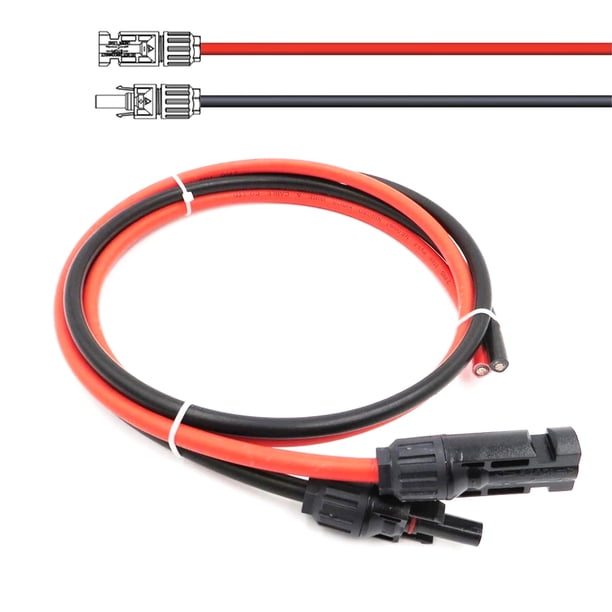 Matsuzay Paquete de 2 paneles solares impermeables a prueba de polvo Cable de extensión extensor autoblocante reemplazo de cable ignífugo Electrónica miscelánea 3 metros