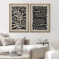 thumbnail image 5 of IDEA4WALL Framed Canvas Print Wall Art Set Black Abstract Floral Pattern Vintage Art Retro Wildflowers Illustration Decorative Bohemian Chic Artwork for Home Decor - Natural 24"x36"x2, 5 of 5