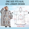 thumbnail image 4 of Oversized Wearable Blanket Hoodie,Colorful Geometric Diamond Pattern Sherpa Blanket Hoodie with Super Pockets,Super Warm Fuzzy Pullover for Women & Men, 4 of 6