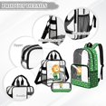 thumbnail image 3 of Kuiaobaty Lion Print Clear Backpack Set for Kids Polka Dot Print Bookbag and Pencil Case with Zipper Sturdy Transparent Backpack and Lunch Bag for School, Green, 3 of 5