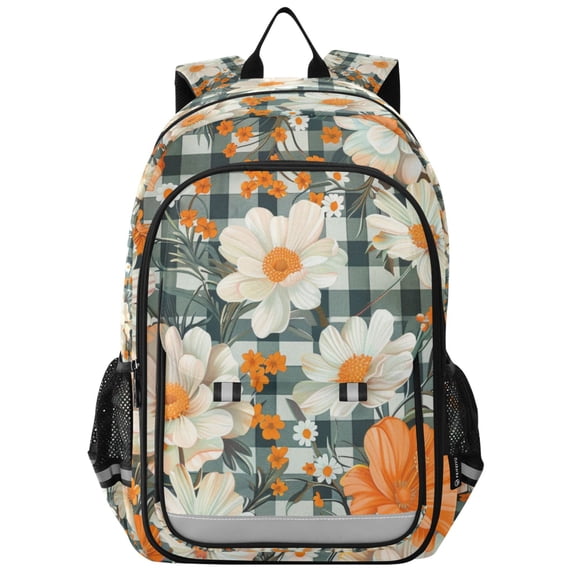 FORMRS Unisex School Backpack 17" Student Travel Bag with Laptop Compartment, Sunny Blooms