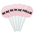 thumbnail image 1 of Hollie Cupcake Picks Toppers - Set of 6 - Pink Speckles, 1 of 1