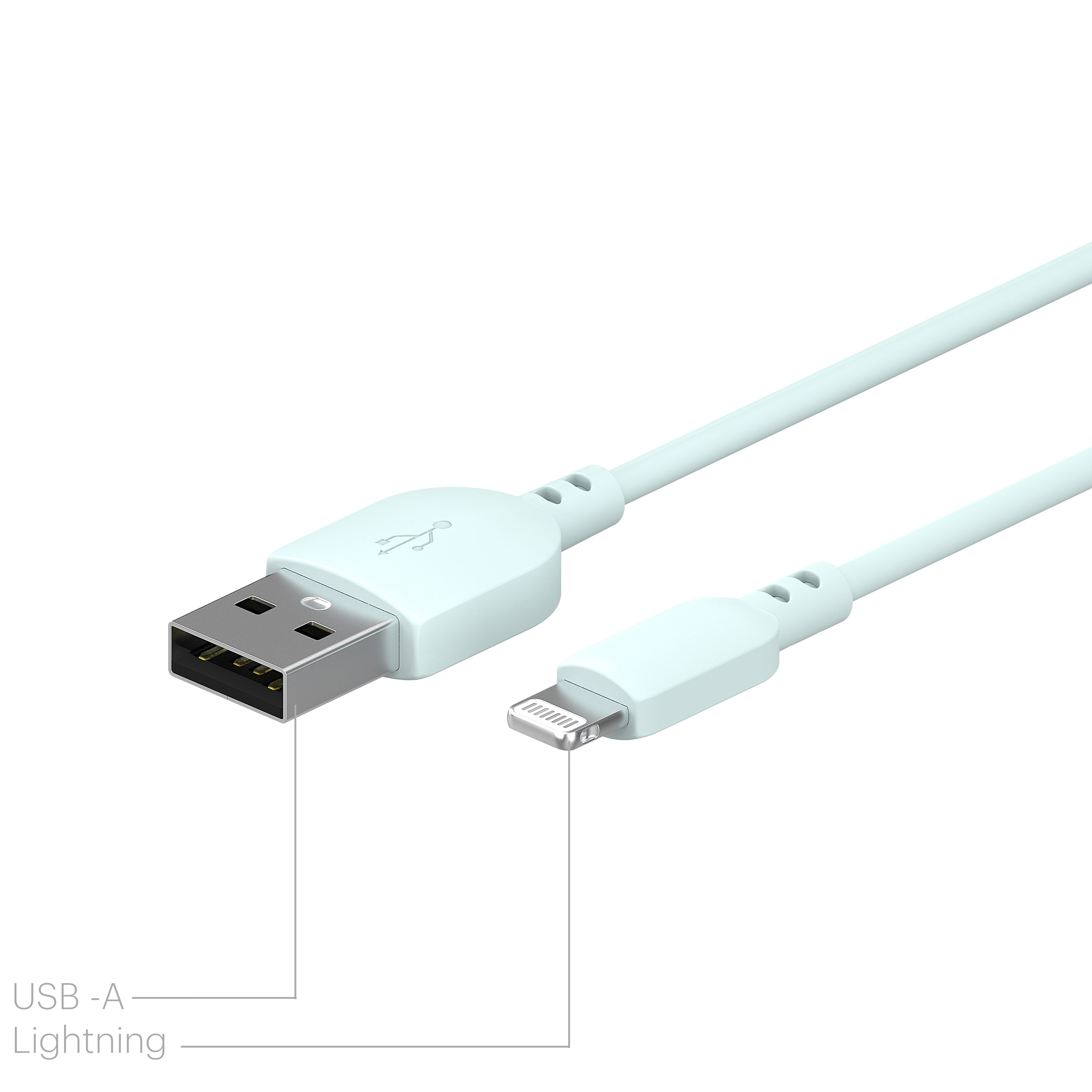 Cable de carga Lightning a USB de 3 pies, material suave al tacto, certificado MFI, aguamarina - Compatible con iPhone 14/13/12/11/X/XR/XS/8/7/6/5, iPad, AirPods y más 3