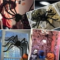 thumbnail image 6 of Halloween Decorations Outdoor Spider Webs: 1Pcs Giant Spiders - 200'' Triangular Web with Hook - Stretch Web and Ground Stakes for Large Halloween Decor and Haunted House Decoration, 6 of 9