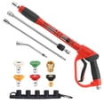thumbnail image 1 of Tool Daily Pressure Washer Gun with Replacement Wand, 17 Inch Power Washer Extension Wand, 30&Acirc;&deg; Curved Rod, 5 Nozzle Tips, 4000, 1 of 8