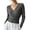 Dark Gray, variant on XUNKUSGA Sweaters for Women Fashion Wrap Cross V Neck Long Sleeve Knit Sweaters Classic Solid Color Slim Fit Pullover Sweaters Lightweight Soft Knit Tops for Women Army Green S