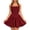 Red, variant on Women's Halter Open-Back A-Line Mini Dress, Sleeveless Ruffle Short Dress for Graduation, Prom, Parties & Casual Summer Wear(Black/L)
