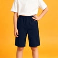 thumbnail image 4 of HAOTAGS Boys Shorts Size 12，Stretch Waist Side Pockets Breathable Summer Casual School Uniform ShortsNavy, 4 of 9