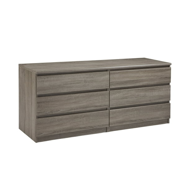 Tvilum Laguna 6-Drawer Double Dresser, Truffle - Walmart.com - Walmart.com