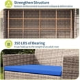 thumbnail image 4 of 4-Piece Outdoor Furniture Set, PE Rattan Wicker Chairs with Soft Cushions & Tempered Glass Coffee Table - All-Weather Patio Set for Garden, Backyard, Porch, Poolside (Grey/Blue), 4 of 5