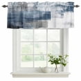 thumbnail image 2 of Blue Valances for Windows, Decorative Rod Pocket Window Valance Curtains, Retro Oil Painted Modern Abstract Art Short Curtain Drapes for Kitchen/Bathroom/Living Room, 2 Panels, 54" W x 18" L, 2 of 8