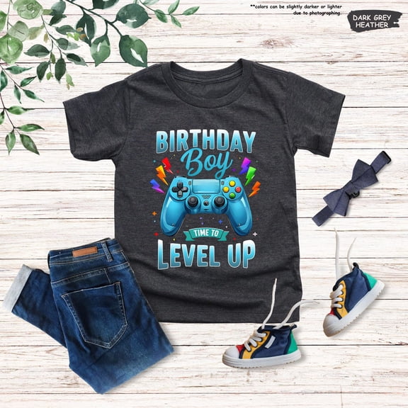 Birthday Boy Gamer Shirt, Time to Level Up T-Shirt, Video Game Birthday Gift, 5th 6th 7th Birthday Tee for , Gamer Party Shirt All Size S-5Xl