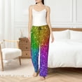thumbnail image 5 of Uemuo Colorful Glitter Pattern Women's Wide Leg Palazzo Lounge Pants with Pockets Light Weight Loose Comfy Casual Pajama Pants-Medium, 5 of 9