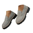 thumbnail image 3 of Gvdentm Womens Slip on Sneakers Women's Comfortable & Lightweight Leather Loafers Slip-Ons Driving Walking Shoes Cute Business Casual Dress Shoe(Grey,9.5), 3 of 9
