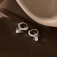thumbnail image 6 of Sterling Silver CZ Bowknot Hoop Earrings for Women Teens Small Bow Hoop Earrings Huggie Drop, 6 of 11