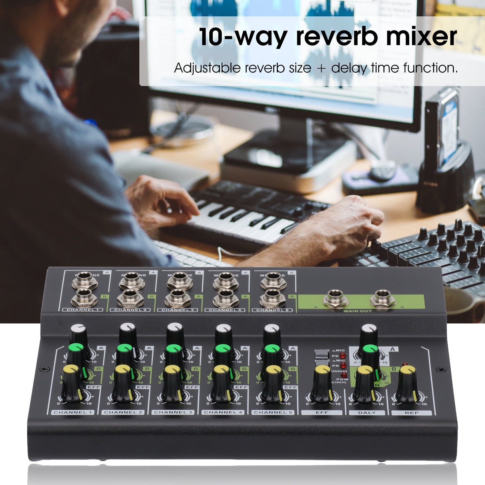Naierhg MIX5210S Sound Mixer Professional Reverberation Effect