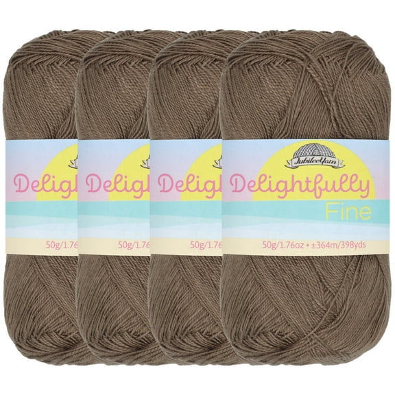 Lace Weight Tencel Yarn - Delightfully Fine - 60% Bamboo 40% Tencel Yarn - 4 Skeins - Col 25 Coffee Lover