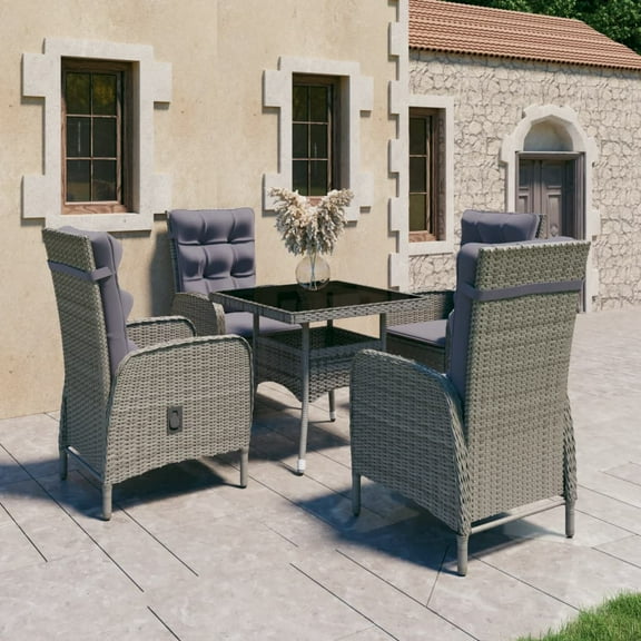 vidaXL Garden Dining Set Grey