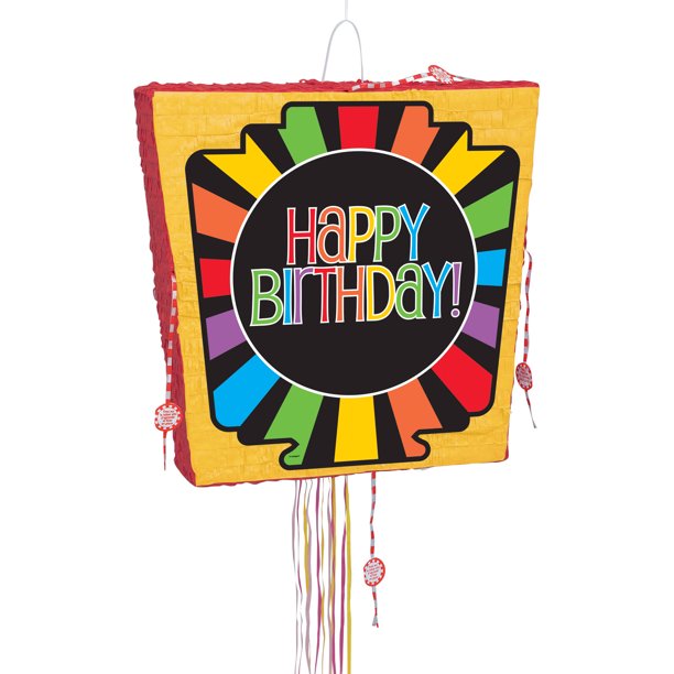 Rainbow Birthday Pinata, Pull String