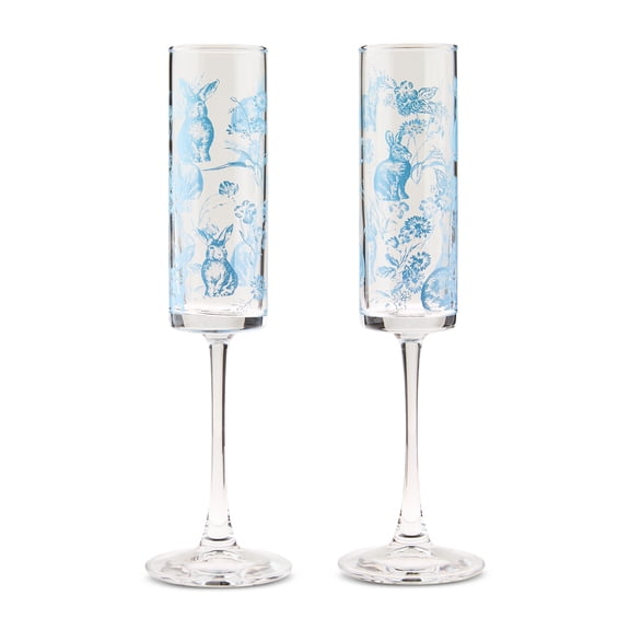 Bunny Champagne Glasses, Blue, 2 Count, Easter by Way To Celebrate