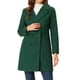 thumbnail image 1 of Abrigo largo de invierno de doble botonadura con solapa de muesca para mujer INSPIRE CHIC en verde, 1 of 6